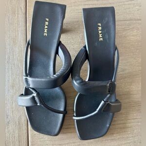 NEW FRAME Le Casimere or Le Gracie leather heeled sandals